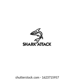 Angry black shark vector illustration isolated on white background. logos, mascots or other advertising design