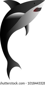 Angry black and white shark
