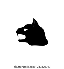Angry Black Witch Cat icon on white background