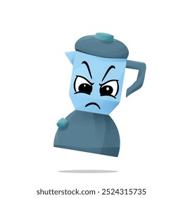 angry blender mascot character. cute, funny, and playful concept. kitchen, food, and education themes