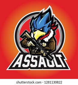 angry blu bird for icon logo mascot