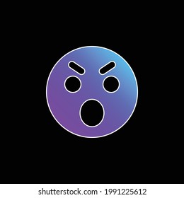 Angry blue gradient vector icon