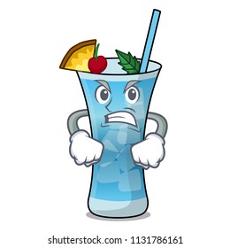 Angry blue hawaii mascot cartoon