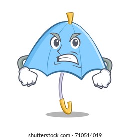 Angry blue umbrella character cartoon