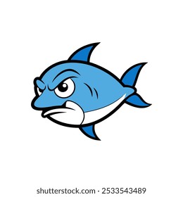 Ilustração de arte vetorial Angry Bluefish