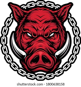 ANGRY BOAR FACE ILLUSTRATION VECTOR DESIGN