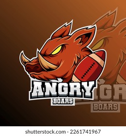 Angry Boars Animal Logo Sport Club Team Badge