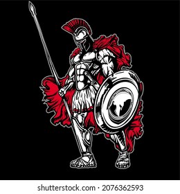 Angry bodybuilder gym wolf lion 
 spartan vector image