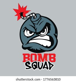 Angry Bomb Mascot Sport Logo Design