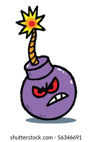 Angry bomb vector illustration