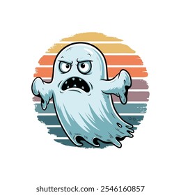 angry Boo ghost vector, Boo ghost t shirt design, Halloween vintage t shirt design