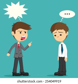 Angry Boss Being Complaining to His Employee
