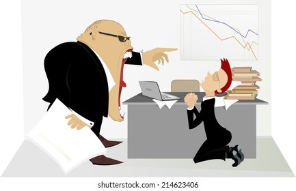 Angry boss berates his subordinate