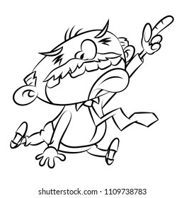 Angry Boss Coloring Book Cartoon Vector