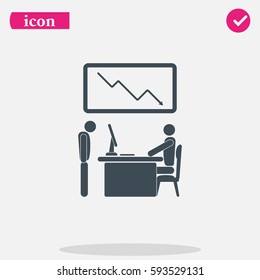 Angry boss with employee. Flat illustration.