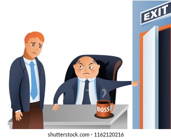 Angry boss and fired manager