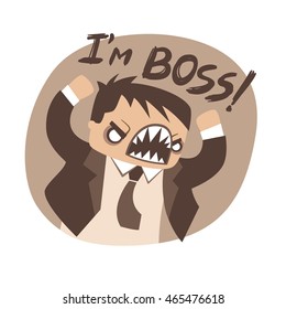 Angry boss flat icon