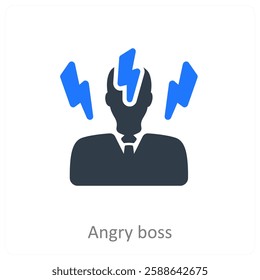 Angry Boss and angry icon concept