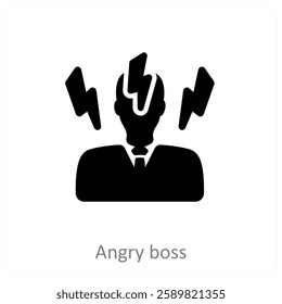 Angry Boss and angry icon concept
