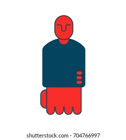 Angry boss icon. Red director isfist. Business concept symbol
