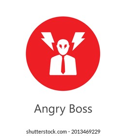 Angry Boss Icon. Vector Illustration