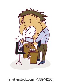 angry boss illustration