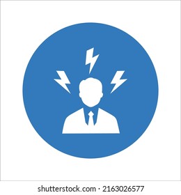 Angry, boss, management icon. Rounded vector.