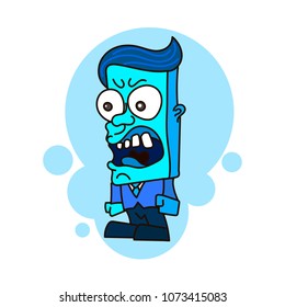 Angry boss on a white background, vector illustration