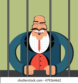 angry boss in prison.corruption and bribes.character of the rich bad man