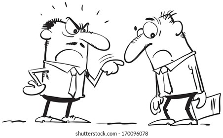 Angry boss scolded an employee.