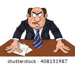 Angry boss at the table