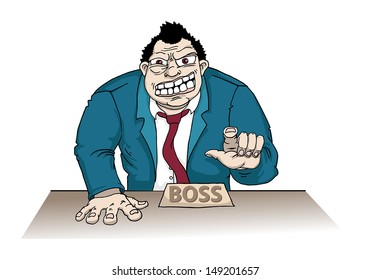 Angry boss, vector illustration