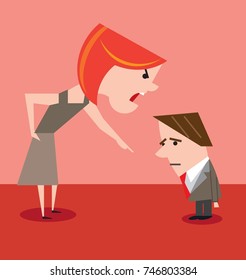 Angry boss yelling at employee