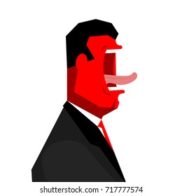 Angry Boss yelling. Office life. Businessman screaming. Vector illustration
