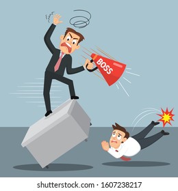 Angry Boss Yelling Shouting Employee Laying Stock Vector (Royalty Free ...