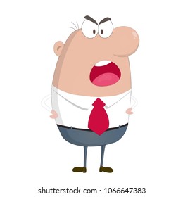 angry boss.businessman. vector illustration