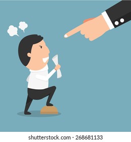 Angry boss-the man having serious argument with his boss.illustration,vector