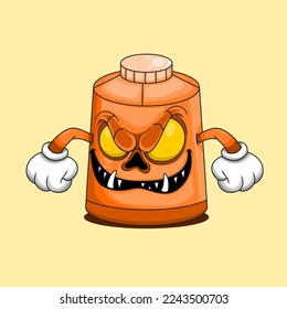 angry bottle illustration vector cartoon