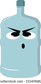 Angry bottle, illustration, vector on white background.