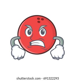 Angry bowling ball character cartoon