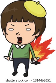 
Angry boy with broken toy