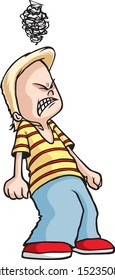 Angry Boy A cartoon boy that is mad at the world. Vector and high resolution files available.