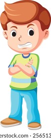 Angry boy expression vector file