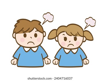 Angry boy and girl_siblings of nursery school children