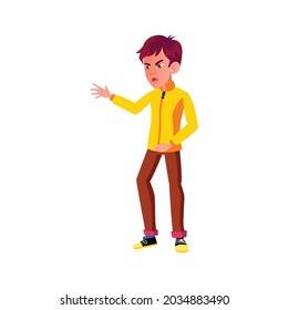 angry boy kick coffee machine in mall cartoon vector. angry boy kick coffee machine in mall character. isolated flat cartoon illustration