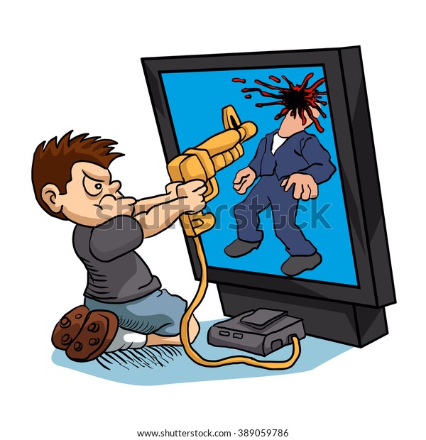 Angry Boy Playing Video Game Stock Vector (Royalty Free) 389059786 ...