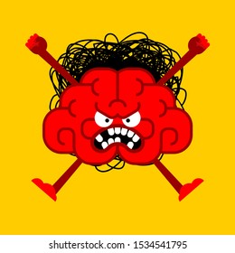 Angry brain. Bad thoughts. Evil brains. Vector illustration
 
