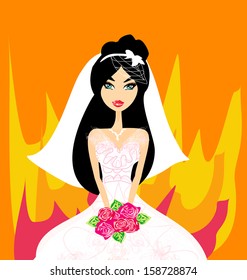 angry bride vector illustration