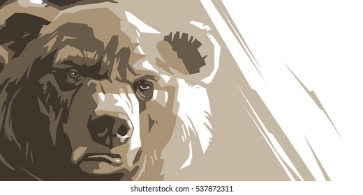 Angry brown bear