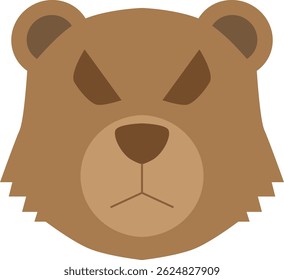 Angry brown bear face , Bear in stock market economic agreement